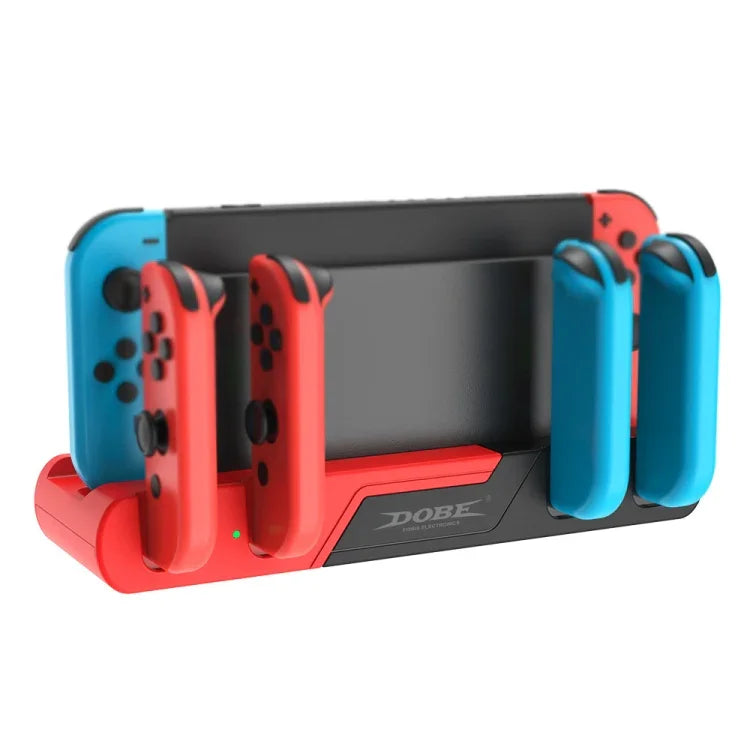 DOBE TNS-0122 Switch OLED用4イン1ゲームパッド充電ドック、TNS-0122 レッドブラック、TNS-0122 ホワイトブラック