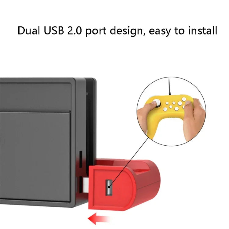 DOBE TNS-0122 Switch OLED用4イン1ゲームパッド充電ドック、TNS-0122 レッドブラック、TNS-0122 ホワイトブラック