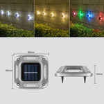 8 LED ソーラー壁掛けランプ 屋外用 ステンレス製 埋め込みライト 白色光、暖色光、カラフルライト