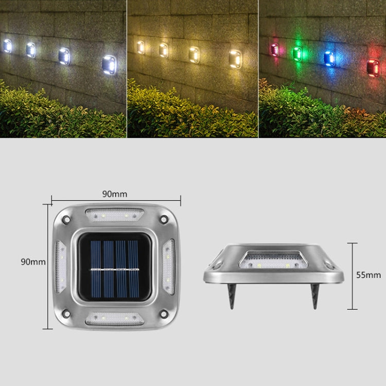 8 LED ソーラー壁掛けランプ 屋外用 ステンレス製 埋め込みライト 白色光、暖色光、カラフルライト