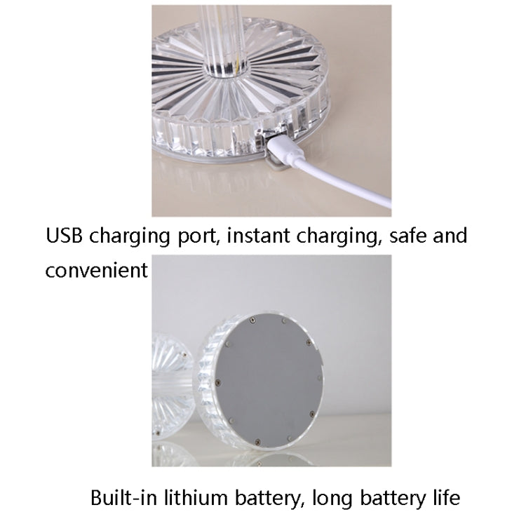 USB充電タッチダイヤモンドクリスタルテーブルランプ USB充電（三色光） USB充電（リモコン付きRGB 16色）