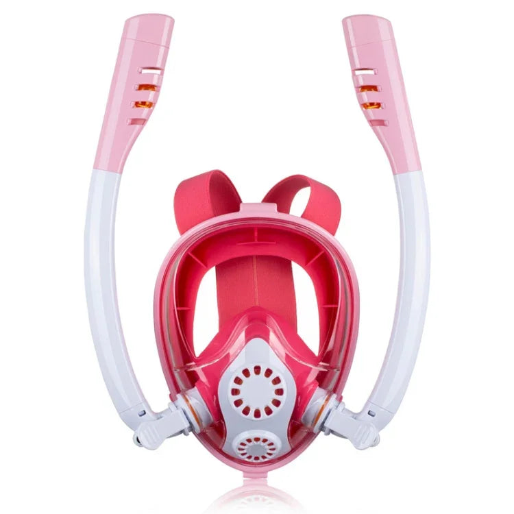 子供用ダブルチューブフルドライシリコンダイビングシュノーケリングマスク 水泳用メガネ、XS
