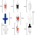 20個入り水槽用酸素ポンプ気管逆止弁 4mm（レッド）、4mm（ブラック）、4mm（ホワイト）、4mm（ブルー）、8mm（レッド）、10mm（ホワイト）、12mm（ホワイト）、4mm（ホワイトレッド）