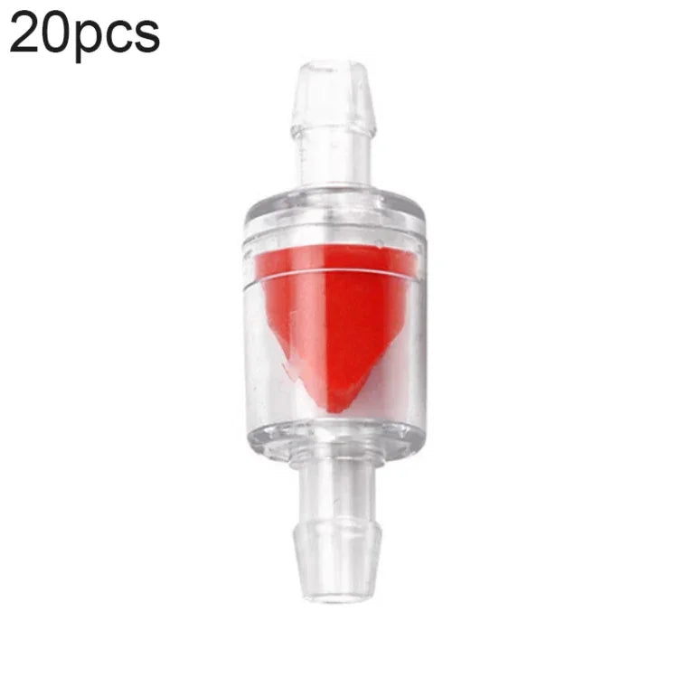 20個入り水槽用酸素ポンプ気管逆止弁 4mm（レッド）、4mm（ブラック）、4mm（ホワイト）、4mm（ブルー）、8mm（レッド）、10mm（ホワイト）、12mm（ホワイト）、4mm（ホワイトレッド）