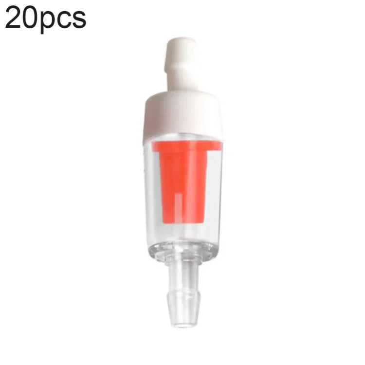 20個入り水槽用酸素ポンプ気管逆止弁 4mm（レッド）、4mm（ブラック）、4mm（ホワイト）、4mm（ブルー）、8mm（レッド）、10mm（ホワイト）、12mm（ホワイト）、4mm（ホワイトレッド）