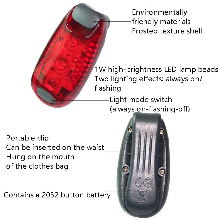 屋外サイクリング夜間ランニング用暖色ライト 自転車テールライト、色：3 LED 赤、3 LED 赤、3 LED 青、3 LED 緑、5 LED 赤、5 LED 青、5 LED 緑