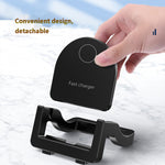 KH-18 15W Vertical Wireless Fast Charger with Phone Holder, Black, White