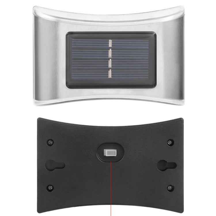 6 LED ソーラー 屋外用 ガーデン ステンレス壁掛けランプ 白色光、暖色光、カラフルライト