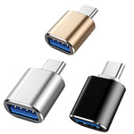 10個セット USB 3.0 メス to USB-C / Type-C オス OTG アダプター、10個セット インジケーターなし