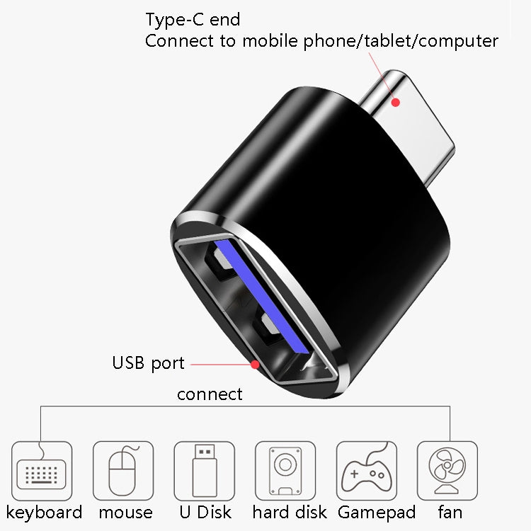 10個セット USB 3.0 メス to USB-C / Type-C オス OTG アダプター、10個セット インジケーターなし
