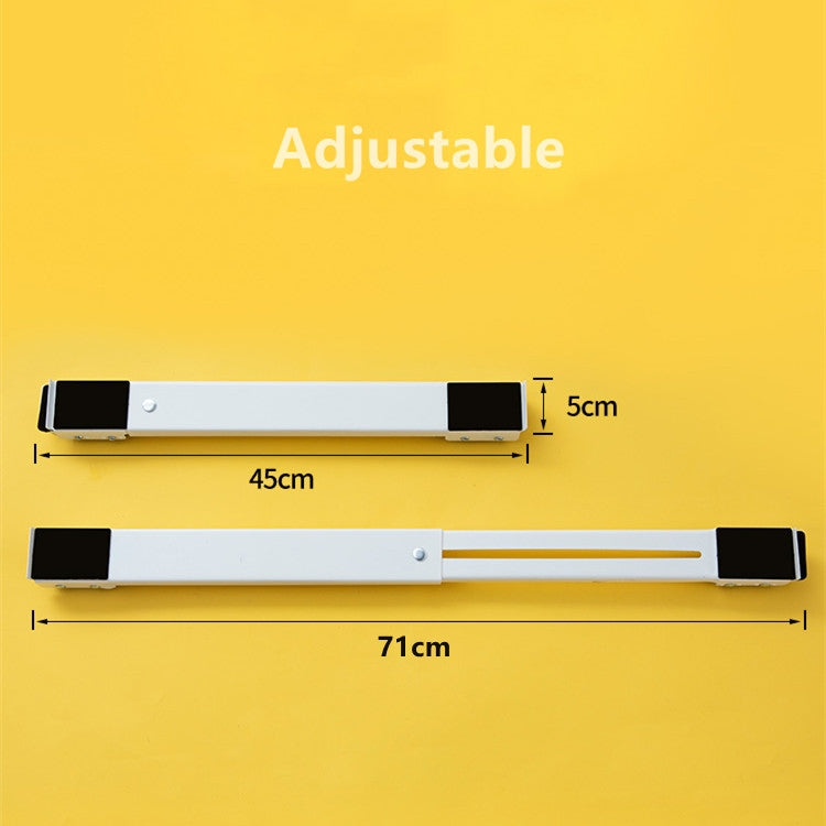 2 PCS Washing Machine Stand Movable Adjustable Refrigerator Base, Washing Machine Stand (Silver), Washing Machine Stand (White)