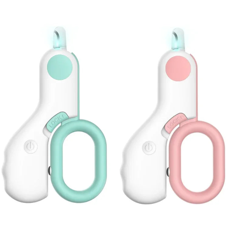 LED血管ラインライト付きペット用爪切り、ブルー、ピンク