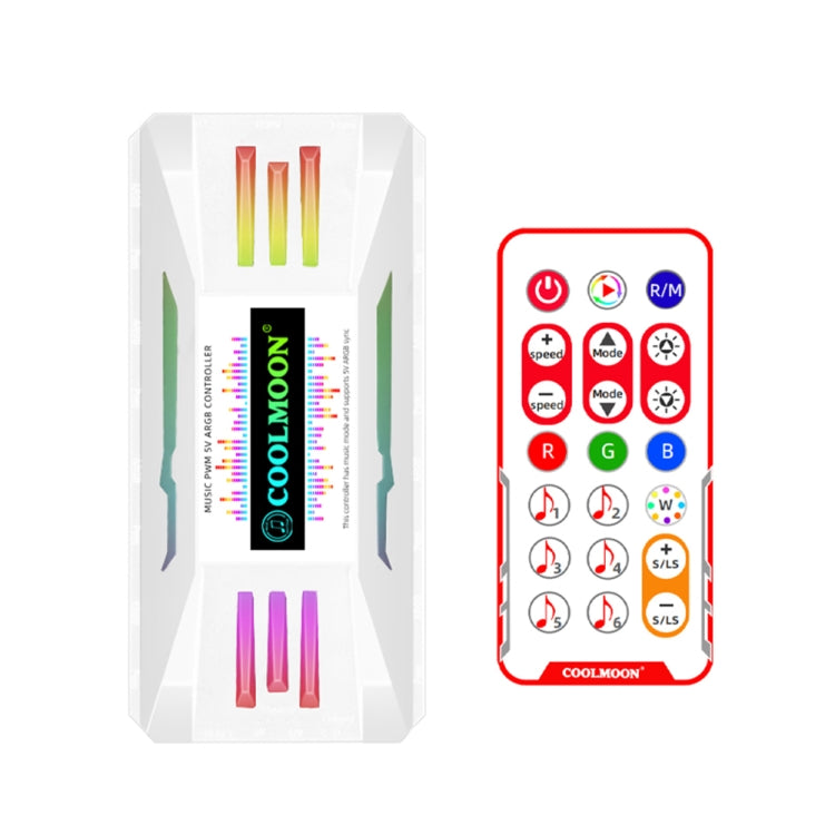 COOLMOON CM-MPAC PWM 5V ARGB 冷却ファンリモコン PCケースシャーシ用、スタイル：4-in-1（ホワイト）、4-in-1（ブラック）、3-in-1コントローラー（ホワイト）、3-in-1コントローラー（ブラック）