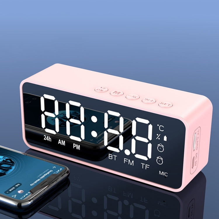 ZXL-G50 ミニミラーアラーム Bluetoothスピーカー TFカード対応、ZXL-G50 ブラック、ZXL-G50 ホワイト、ZXL-G50 ピンク