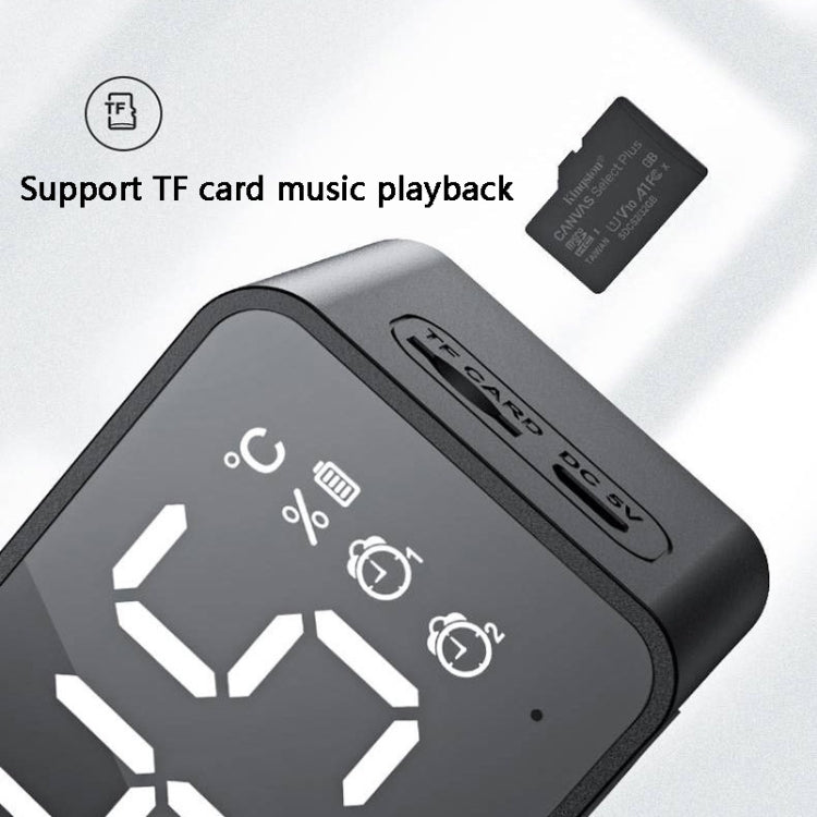 ZXL-G50 ミニミラーアラーム Bluetoothスピーカー TFカード対応、ZXL-G50 ブラック、ZXL-G50 ホワイト、ZXL-G50 ピンク
