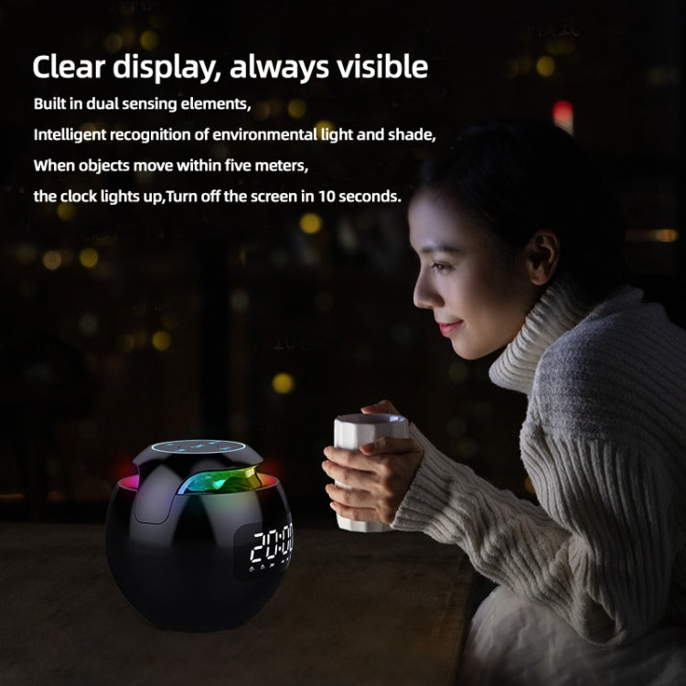 ZXL-G90 ポータブルカラフルボール Bluetoothスピーカー、スタイル：時計バージョン（ホワイト）、センサーバージョン（ブラック）、時計バージョン（ピンク）、センサーバージョン（ホワイト）、センサーバージョン（ピンク）