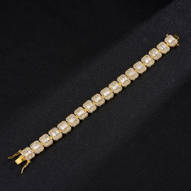 NL075H ストリートヒップホップ スクエア ロックキャンディ ネックレス ブレスレット、サイズ：18cm（ゴールド）、18cm（シルバー）、45cm（ゴールド）、45cm（シルバー）