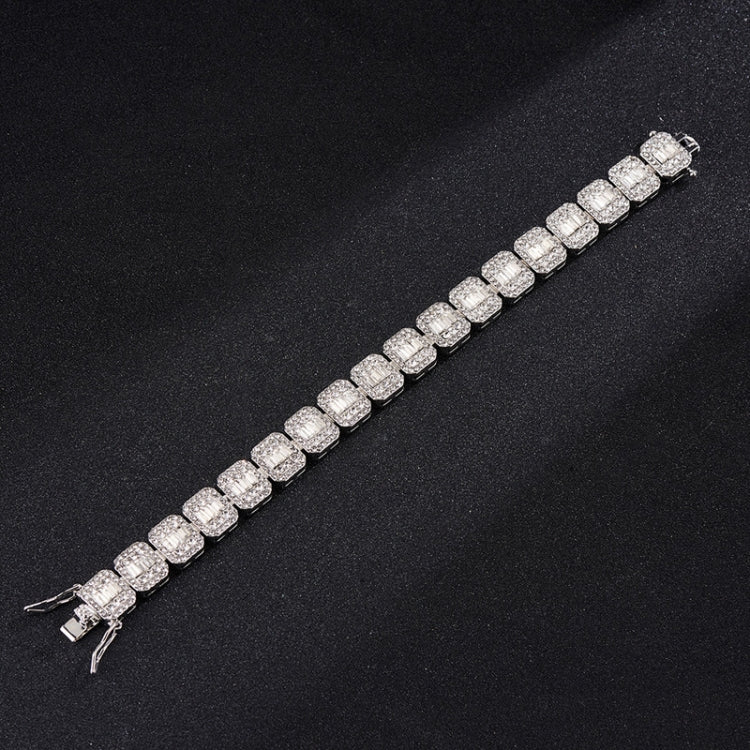 NL075H ストリートヒップホップ スクエア ロックキャンディ ネックレス ブレスレット、サイズ：18cm（ゴールド）、18cm（シルバー）、45cm（ゴールド）、45cm（シルバー）