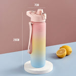 1000ml 大容量グラデーションカラープラスチックスポーツウォーターカップ チェリーピンク、スカイブルー、シルバーグレー