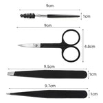 6-in-1 ステンレス製眉トリミングセット ブラック、カラフル