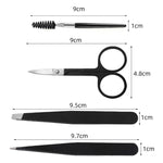 6-in-1 ステンレス製眉トリミングセット ブラック、カラフル