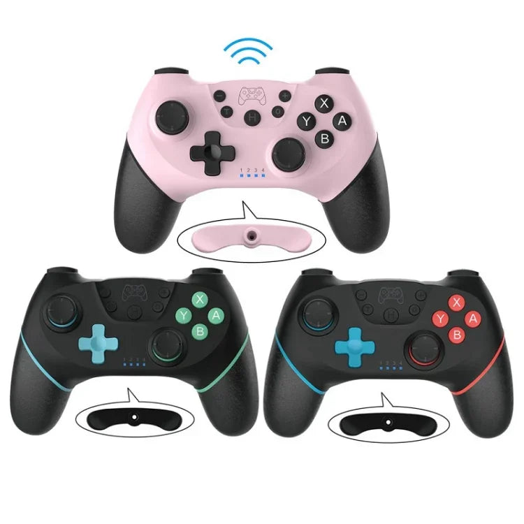 ワイヤレスBluetoothゲームパッド マクロプログラミング対応 Switch Pro用、左ブルー右グリーン