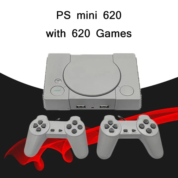 8ビットミニ ダブルプレイヤーズTVゲームコンソール 内蔵620ゲーム、PS1ミニ（EUプラグ）