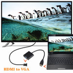 ZHQ007 HD 1080P HDMIからVGA変換器、ホワイト、ブラック