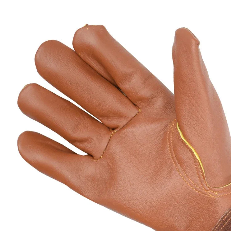 1 Pair Floral Garden Cut-Resistant Leather Gloves, Size:, S, M, L, XL
