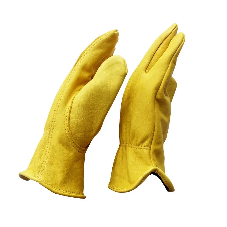 1ペア JJ-5002 アウトドアライディングガーデニング本革安全グローブ, サイズ:, S, M, L, XL