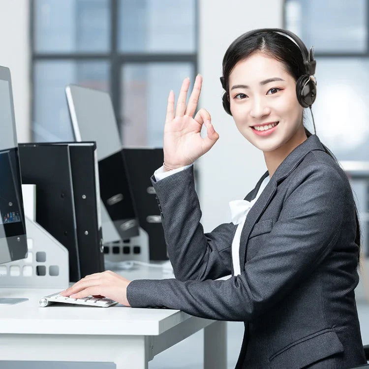 Soyto SY808MV Online Class Office Computer Headset, Cable Length: 1.6m, Black 3.5mm, Black 6.5mm