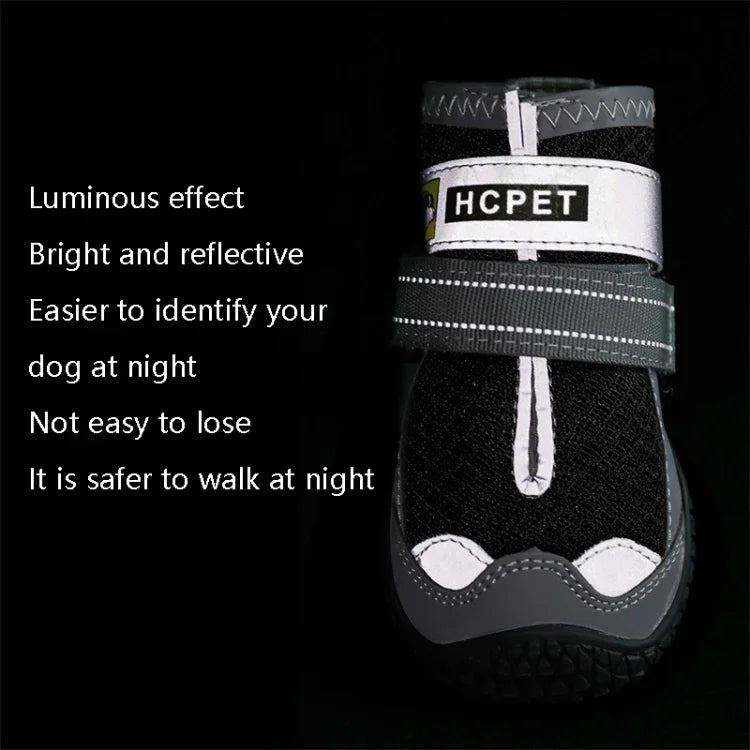 4個セット HCPET 犬用シューズ 通気性ネット犬用シューズ、No.1 4cm、No.2 4.5cm、No.3 5cm、No.4 5.5cm、No.5 6cm、No.6 6.5cm、No.7 7cm、No.8 7.5cm