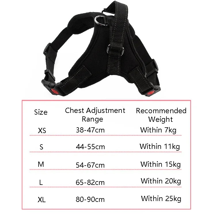K9 犬用調節可能チェストストラップ、サイズ：XS、S、M