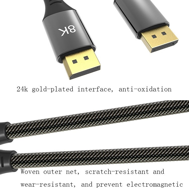 DP1.4バージョン 8K DisplayPort オス-オス コンピュータモニターHDケーブル、0.5m、1m、1.5m、2m、3m、5m、7m、10m