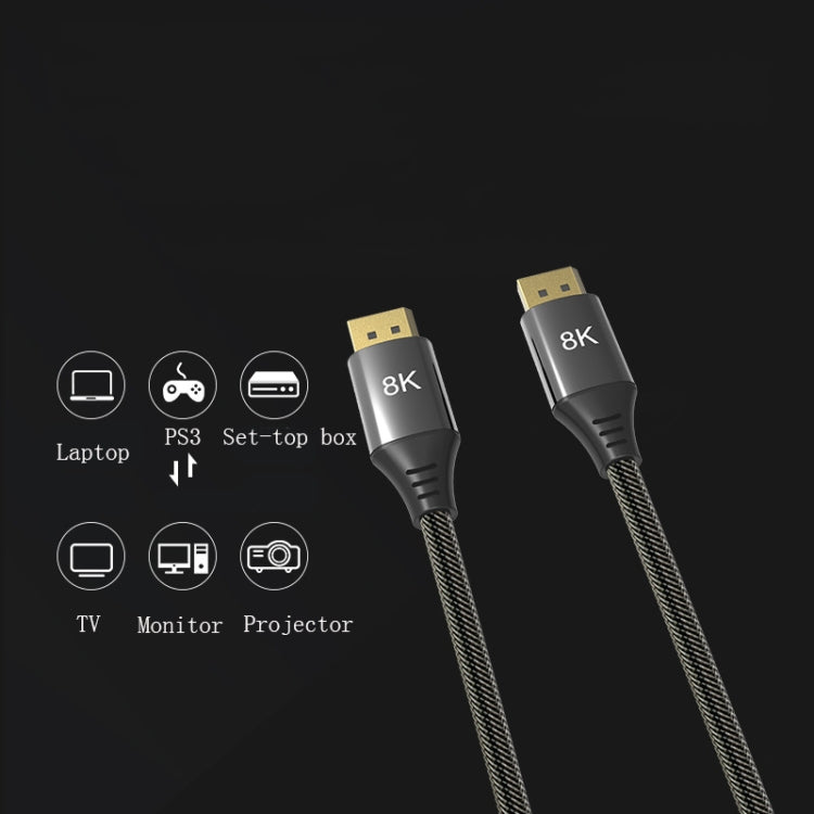 DP1.4バージョン 8K DisplayPort オス-オス コンピュータモニターHDケーブル、0.5m、1m、1.5m、2m、3m、5m、7m、10m