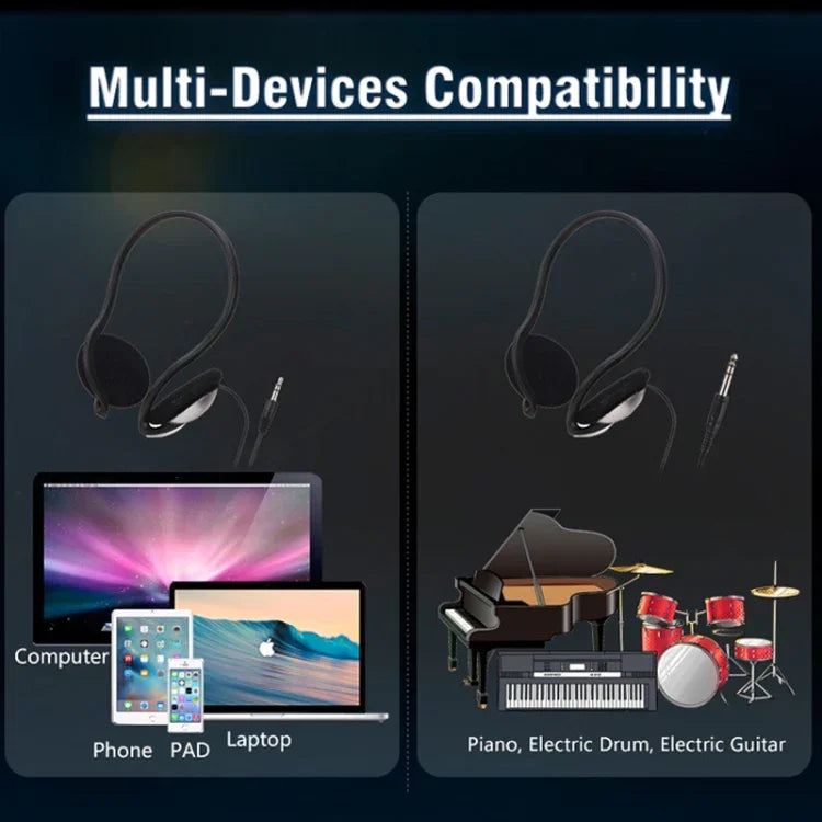 Soyto SY720 電子ピアノ・ドラム・ギター用学生向け有線ヘッドセット、3.5mm