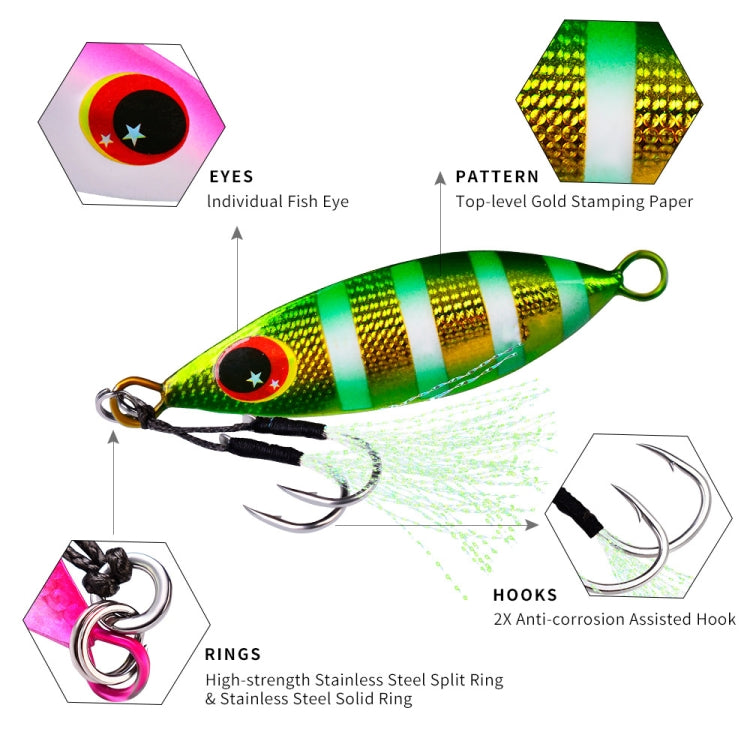 PROBEROS LF105 海釣り用メタルロードベイト、10g、20g、30g、40g、60g