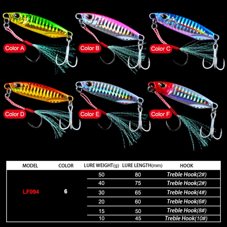 PROBEROS 鉄板リードフィッシュ遠投メタルロードベイト、10g、15g、20g、30g、40g、50g