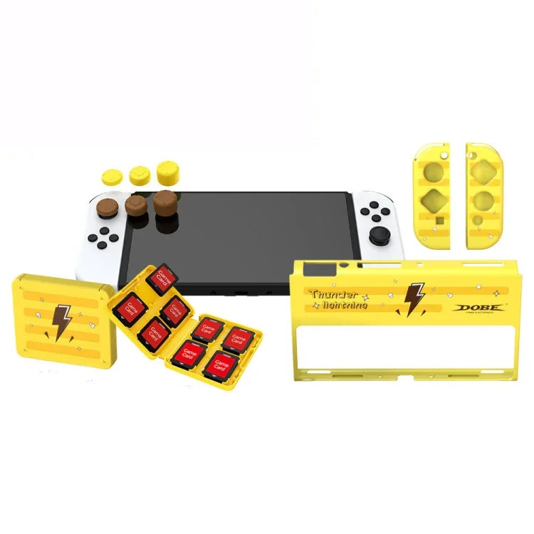 DOBE TNS-1192  Host Handle Protective Shell + Card Box + Rocker Cap Set For Switch OLED, TNS-1192