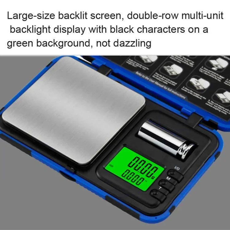 二色ポータブルポケットスケール 重量計 ベーキング用、200g / 0.01g、50g / 0.001g