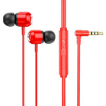 2個セット TS6000 3.5mm メタルエルボーインイヤー有線コントロールイヤホン マイク付き ホワイト、レッド、グリーン、ブラック