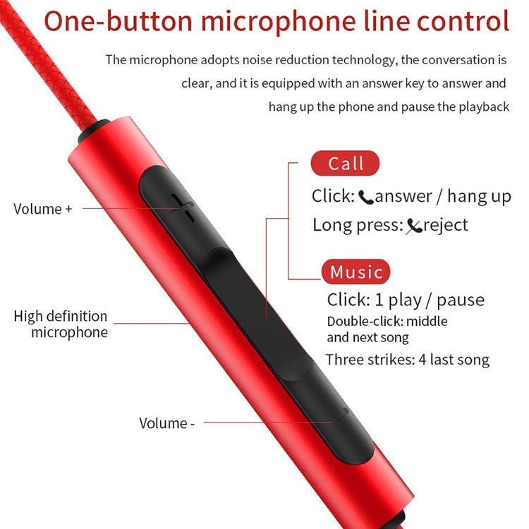 EN3900 3.5mmプラグ インイヤー有線コントロールイヤホン マイク付き ホワイト、レッド、ブラック