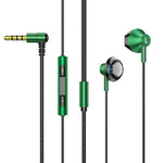 TS6800 3.5mm メタルエルボー ノイズキャンセリング 有線ゲーミングイヤホン、レッド、グリーン、ブラック、シルバーグレー