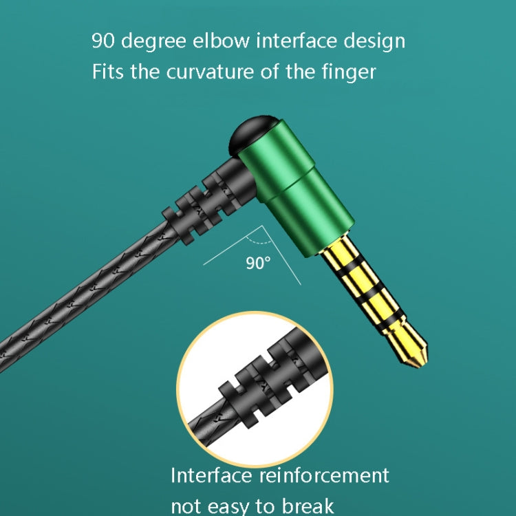 TS6800 3.5mm メタルエルボー ノイズキャンセリング 有線ゲーミングイヤホン、レッド、グリーン、ブラック、シルバーグレー