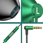 TS6800 3.5mm メタルエルボー ノイズキャンセリング 有線ゲーミングイヤホン、レッド、グリーン、ブラック、シルバーグレー