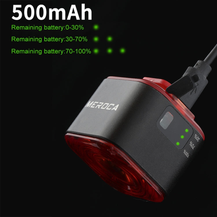 MEROCA XC02 スマート光感知ブレーキ誘導テールライト、クッションマウント、パイプマウント