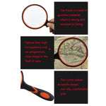 10倍HD光学レンズ ハンドヘルド拡大鏡、10X（50mm）、10X（65mm）、10X（75mm）、10X（100mm）