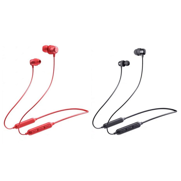 Havit i30 ミニ ネックマウント磁気スポーツBluetoothイヤホン、レッド、ブラック