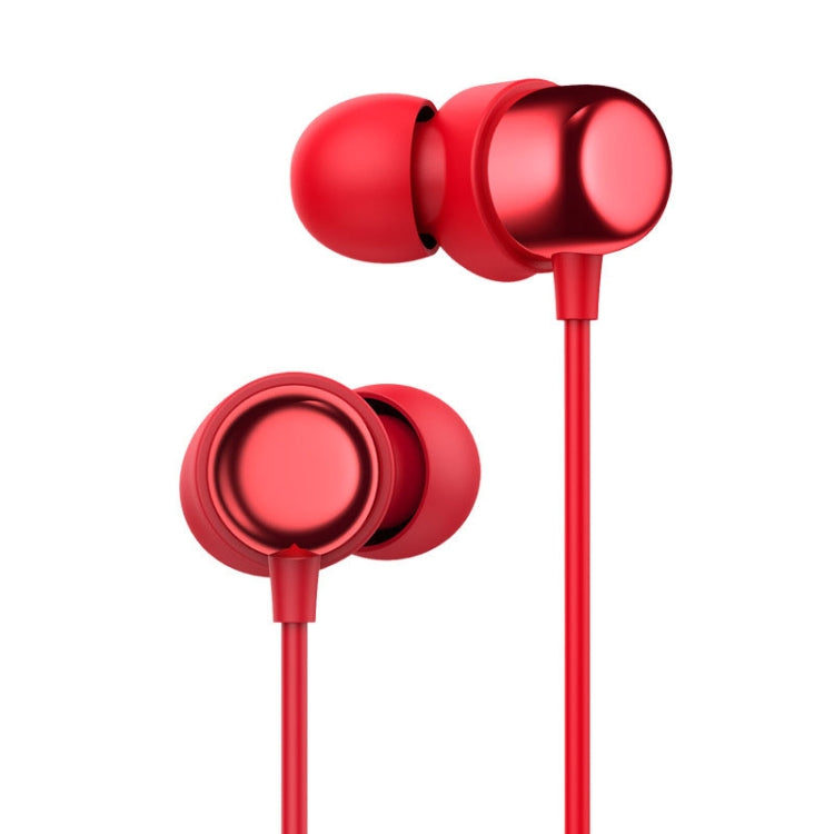 Havit i30 ミニ ネックマウント磁気スポーツBluetoothイヤホン、レッド、ブラック