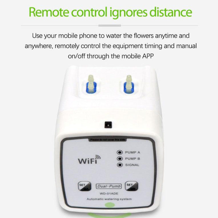 WD-01ADE WIFI園芸ドリップ灌漑コントローラー、ダブルポンプ15鉢用、ダブルポンプ20鉢用